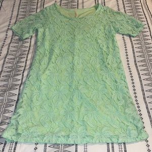 My Story mint green lace dress